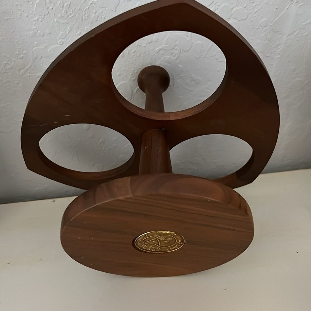 Kustom Kraft VTG Black Walnut Mid-Century Modern Serveware Made in USA Spins - Picture 9 of 9